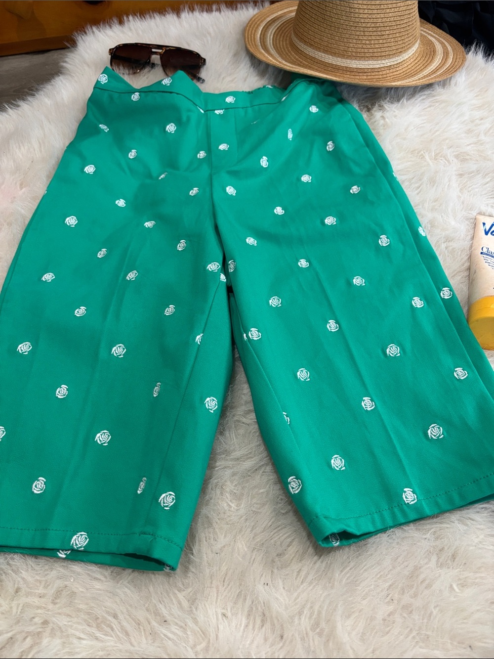 Isaac Mizrahi Green Floral Print Bermuda Shorts exclusively for Home Shopp Net